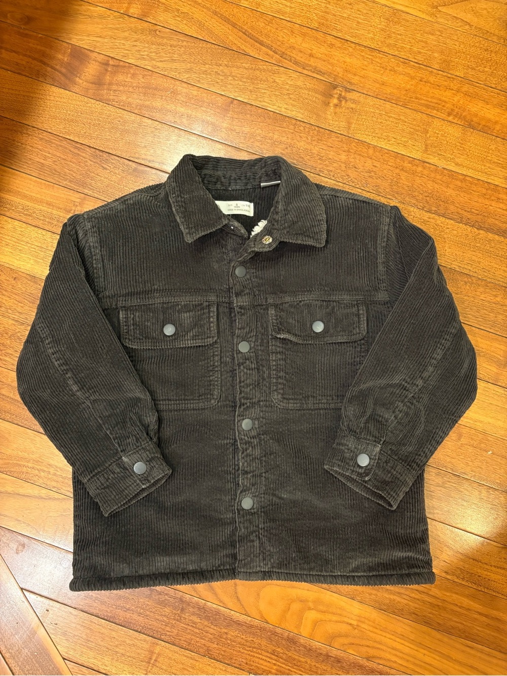 Zara Kids Dark Gray Corduroy Button Jacket